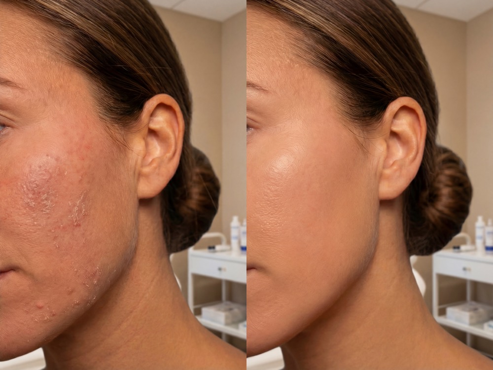 Before and after skin results